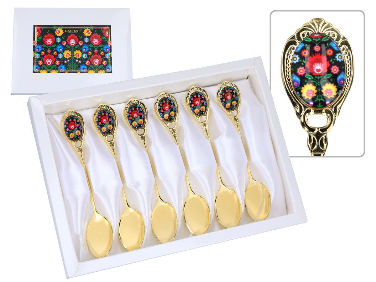 Kujawskie 24K Gold-Plated Spoons, Black