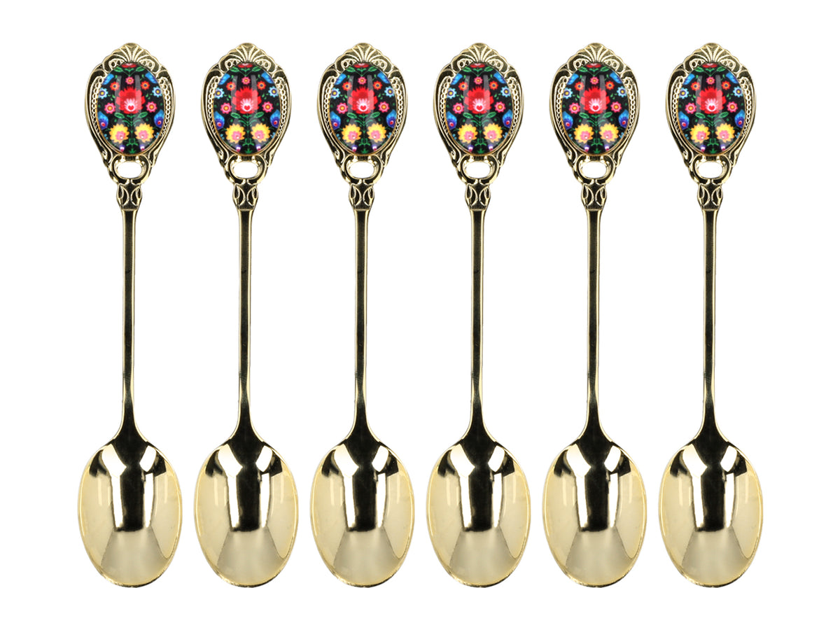 Kujawskie 24K Gold-Plated Spoons, Black