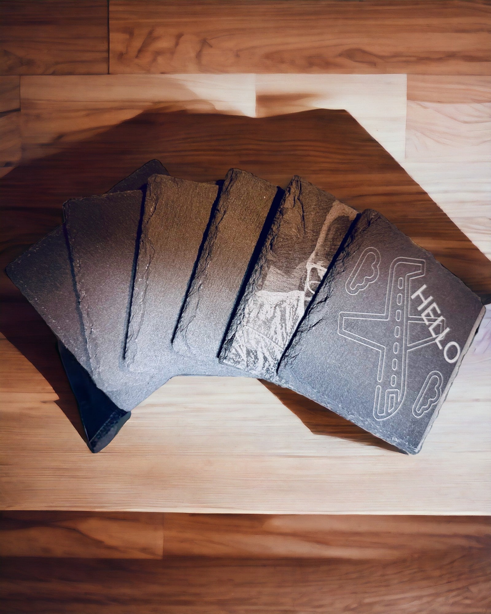 Підставка під каву, чай з натурального каменю з персоналізованим гравіюванням – квадрат, коло, шестикутник, 10 см