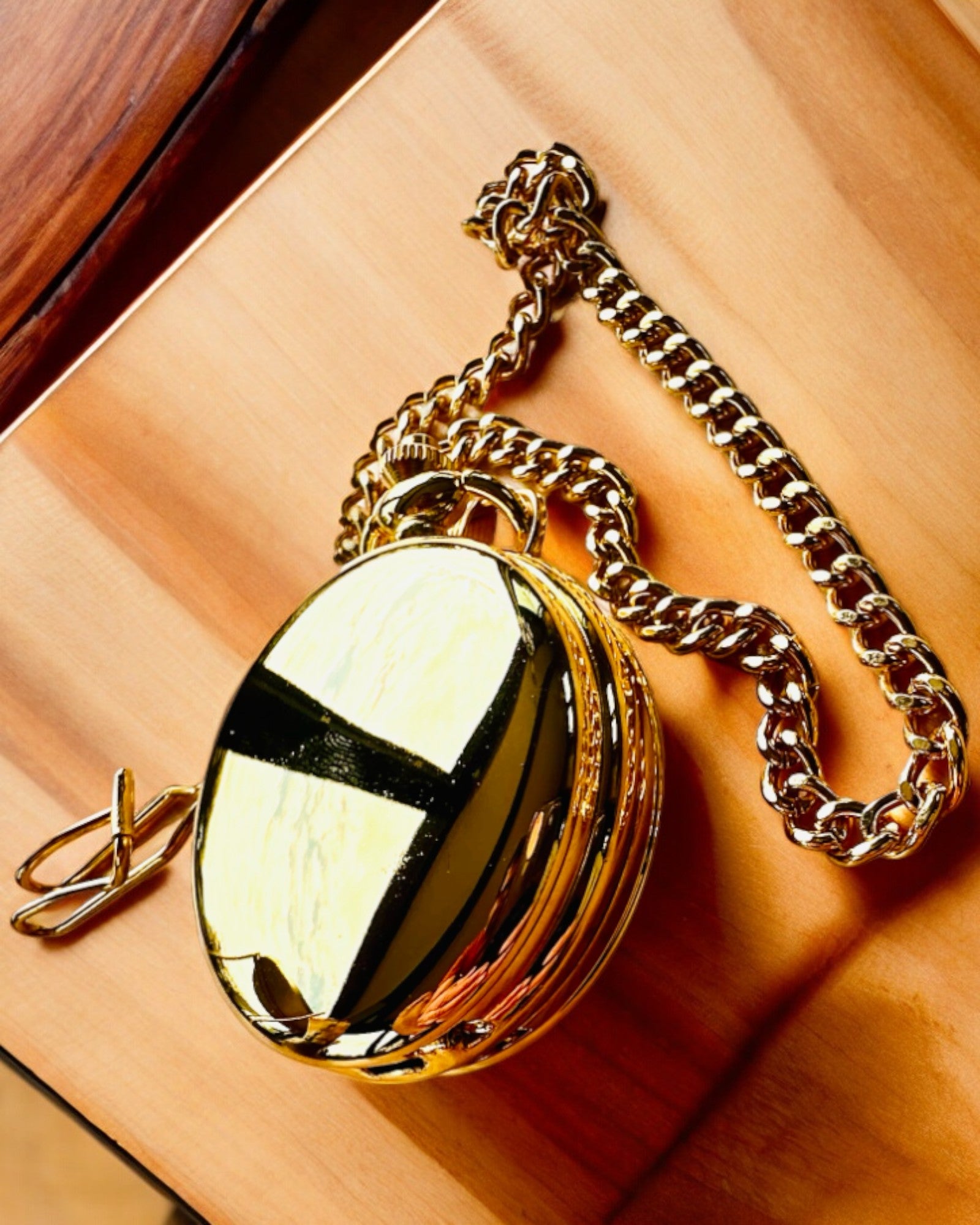 Годинник Кишеньковий Grand Elegance з Подвійною Кришкою, Механічний, Золотий Колір, з гравіюванням на подарунок