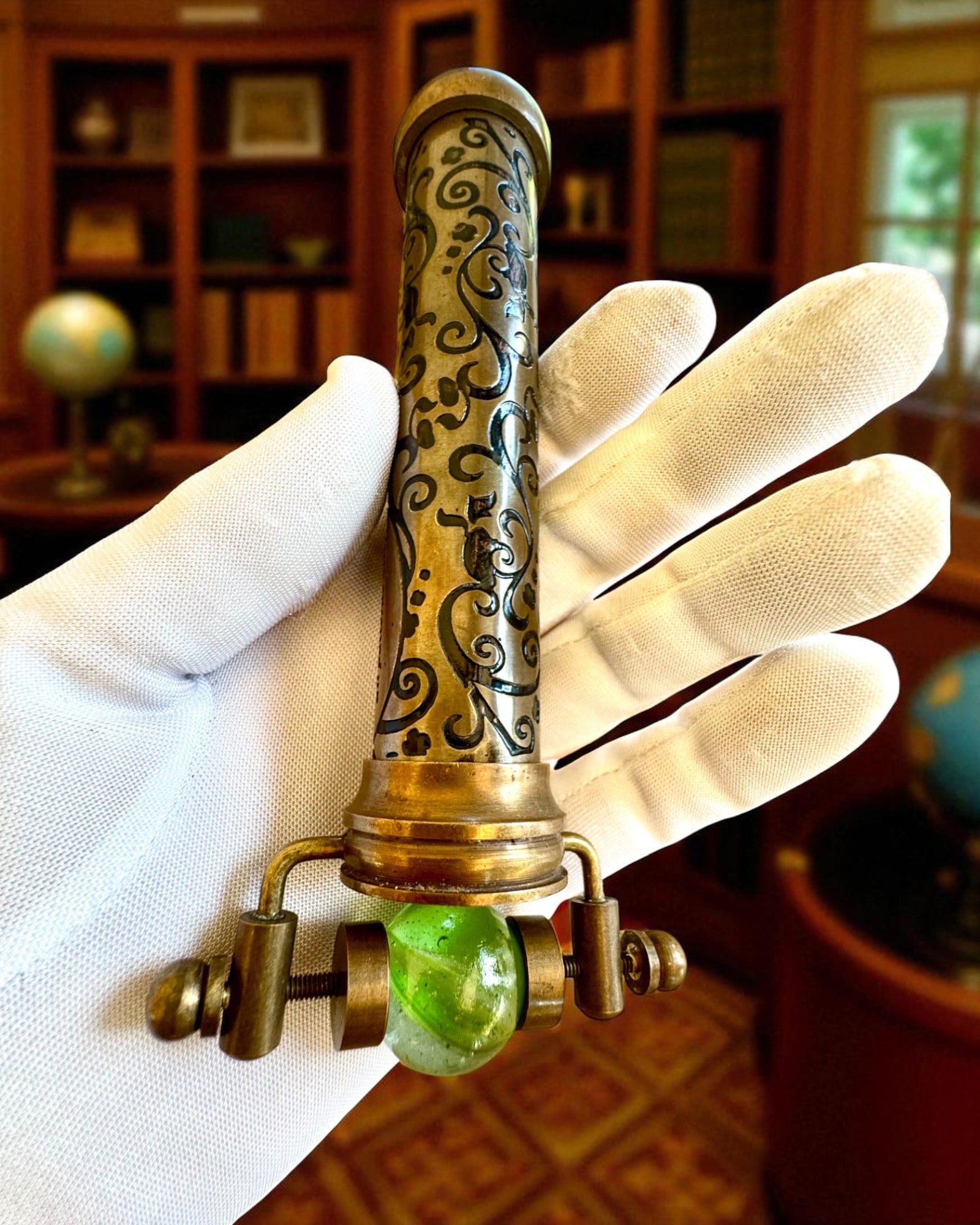 Caleidoscop Vintage „Emerald Dreams”, 15 cm – lucrat manual, cu posibilitatea de personalizare prin gravură, ideal cadou