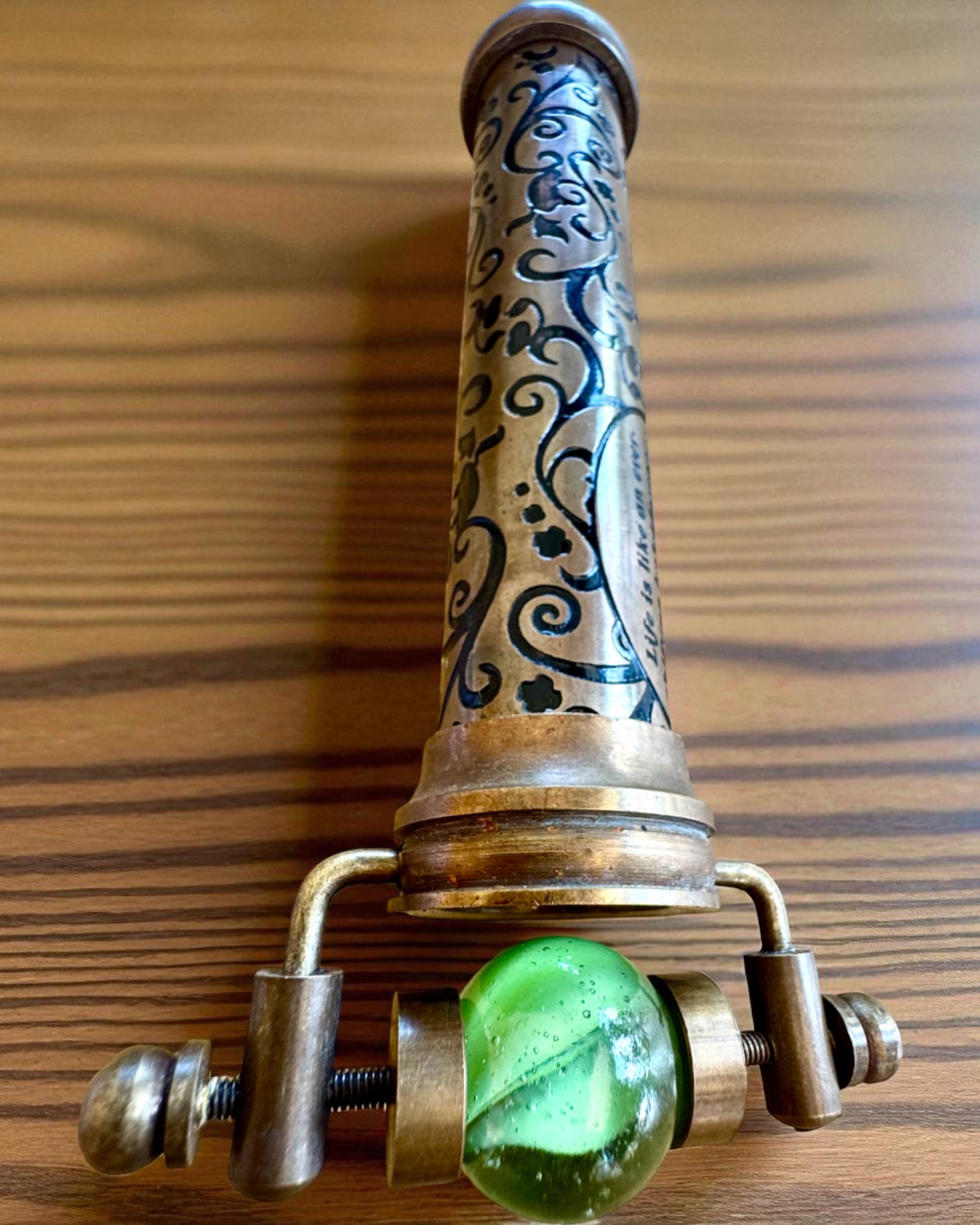 Caleidoscop Vintage „Emerald Dreams”, 15 cm – lucrat manual, cu posibilitatea de personalizare prin gravură, ideal cadou