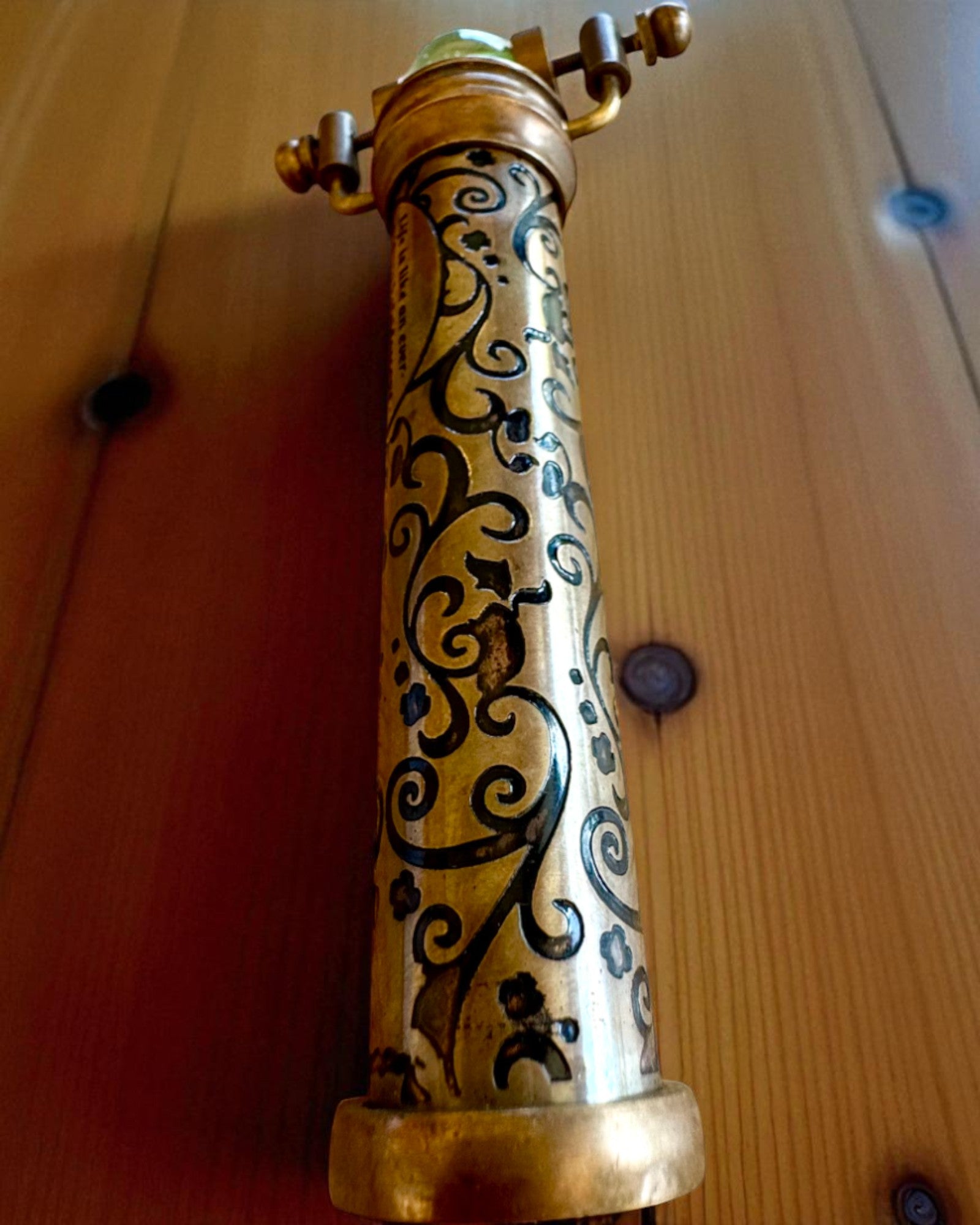 Kalejdoskop Vintage „Emerald Dreams”, 15 cm – ręcznie wykonany, możliwość personalizacji grawerem na prezent