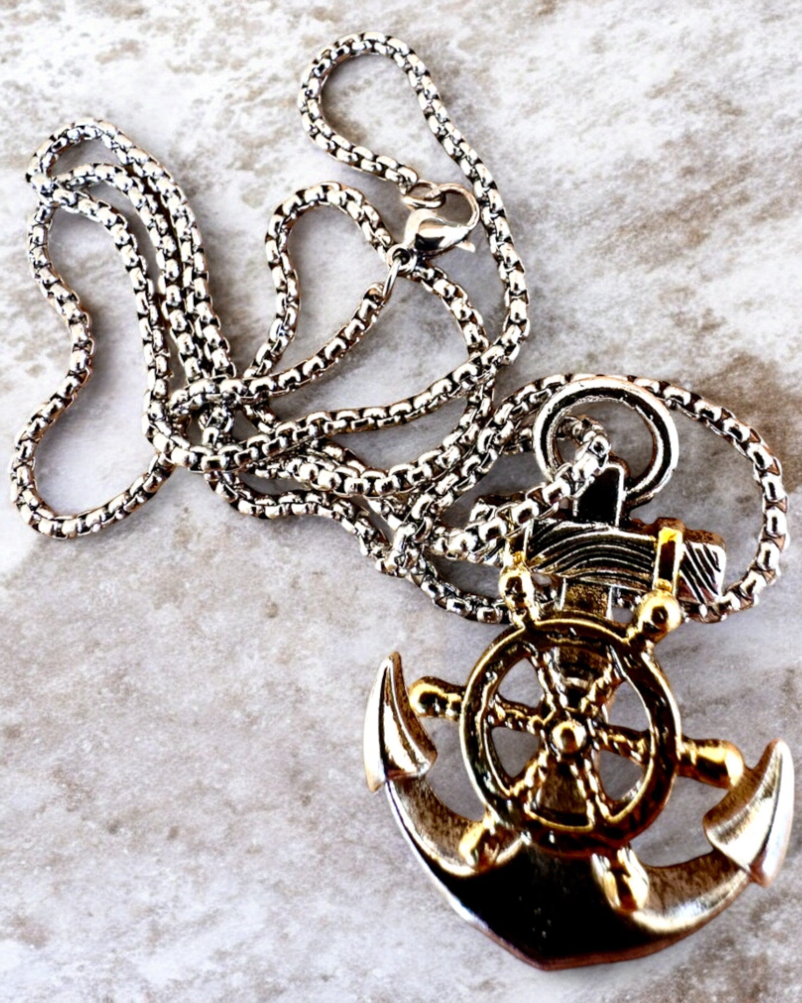 Amulet Captain's Sea Anchor, necklace with engraving option for a gift