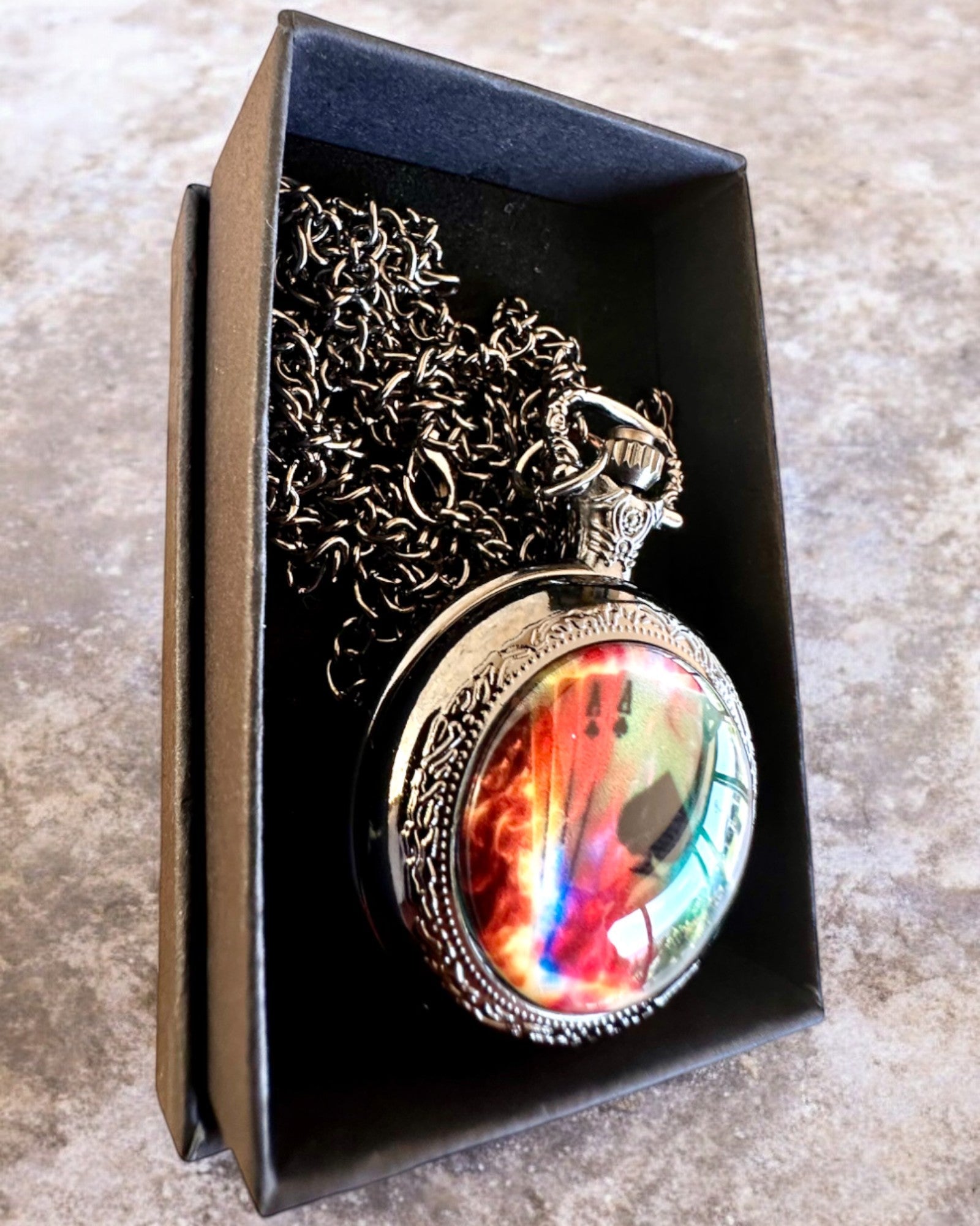 Ceas de buzunar „Magiczna Talia” - Accesoriu elegant din oțel inoxidabil, personalizare cu gravură pentru cadou