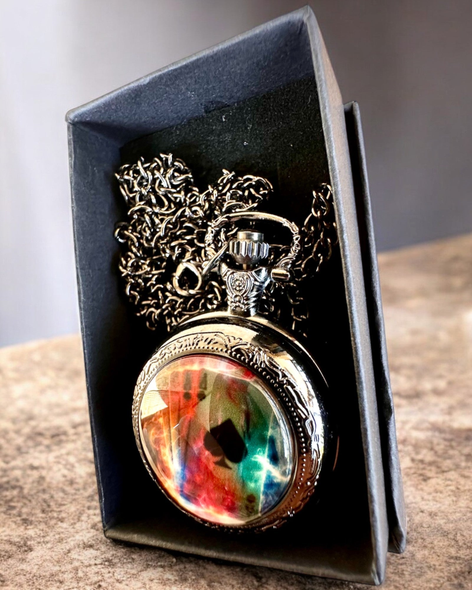 Ceas de buzunar „Magiczna Talia” - Accesoriu elegant din oțel inoxidabil, personalizare cu gravură pentru cadou