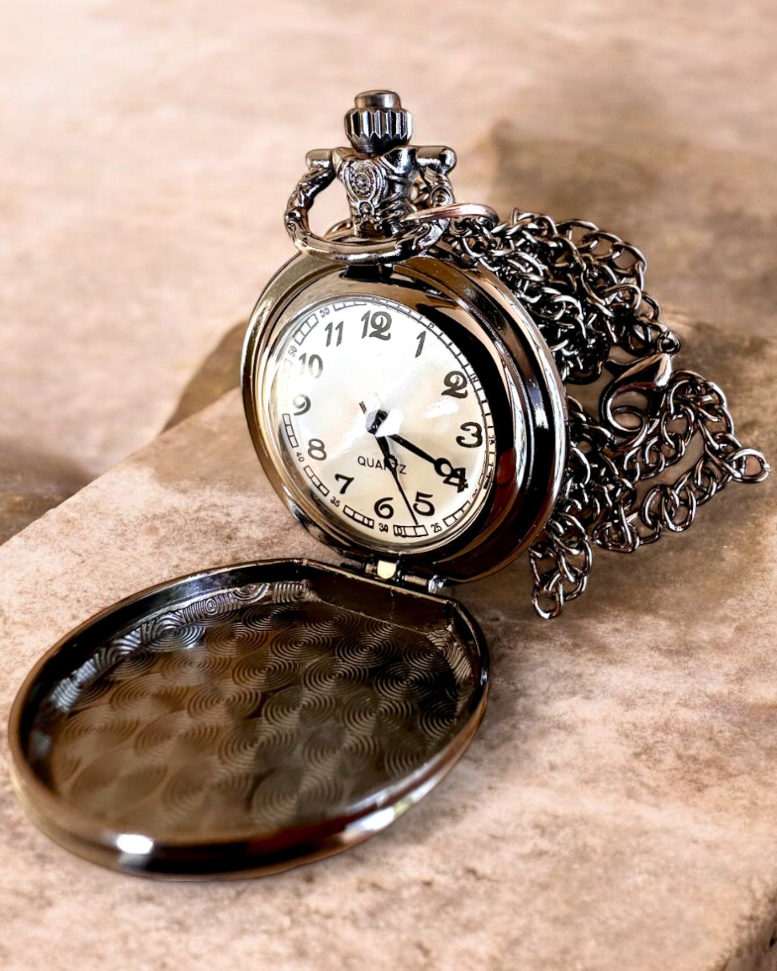 Ceas de buzunar „Magiczna Talia” - Accesoriu elegant din oțel inoxidabil, personalizare cu gravură pentru cadou