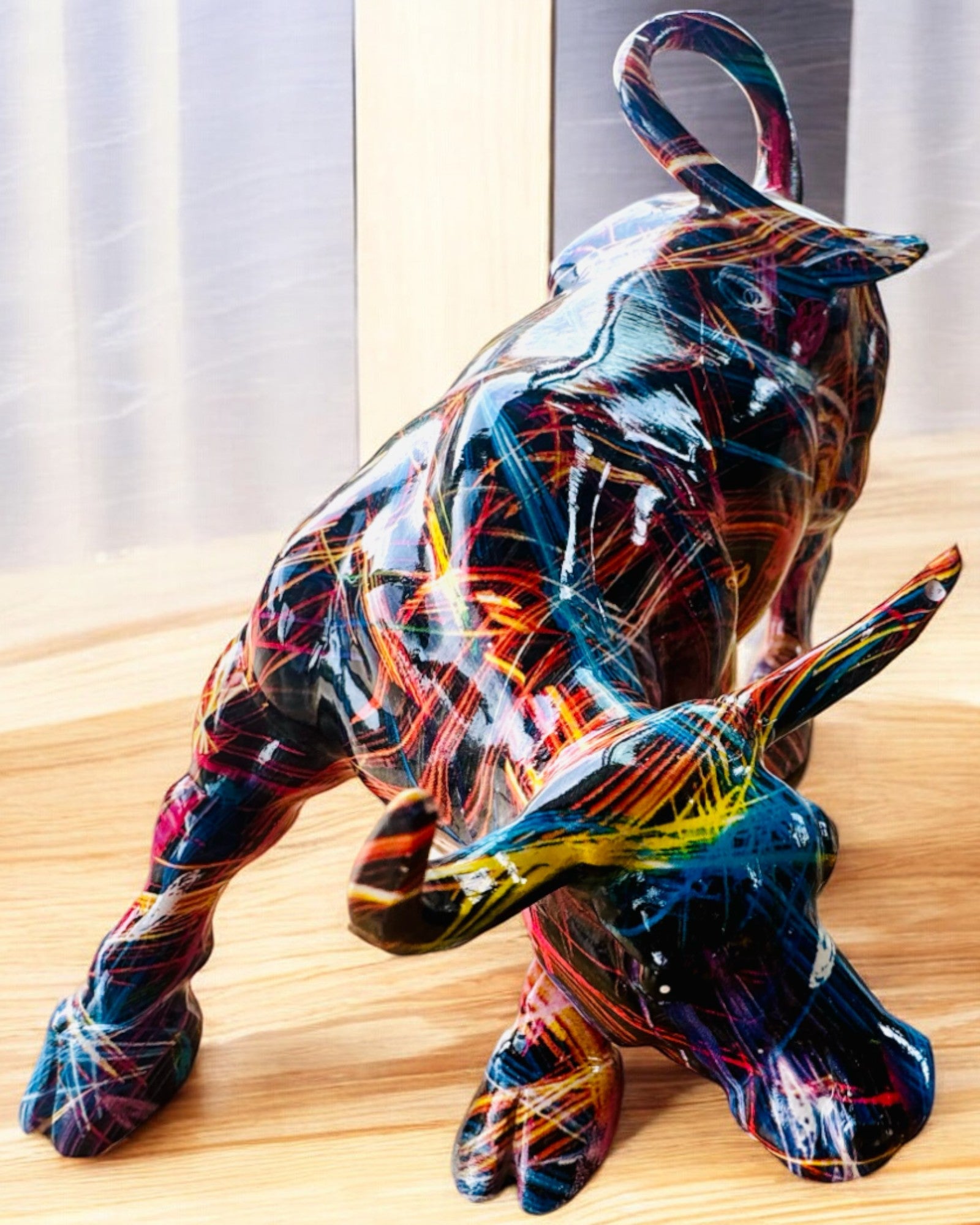 Decorative Bull Sculpture "BullArt" – Unique Art with Engraving Option - 4 Color Variants, for Personalized Gift