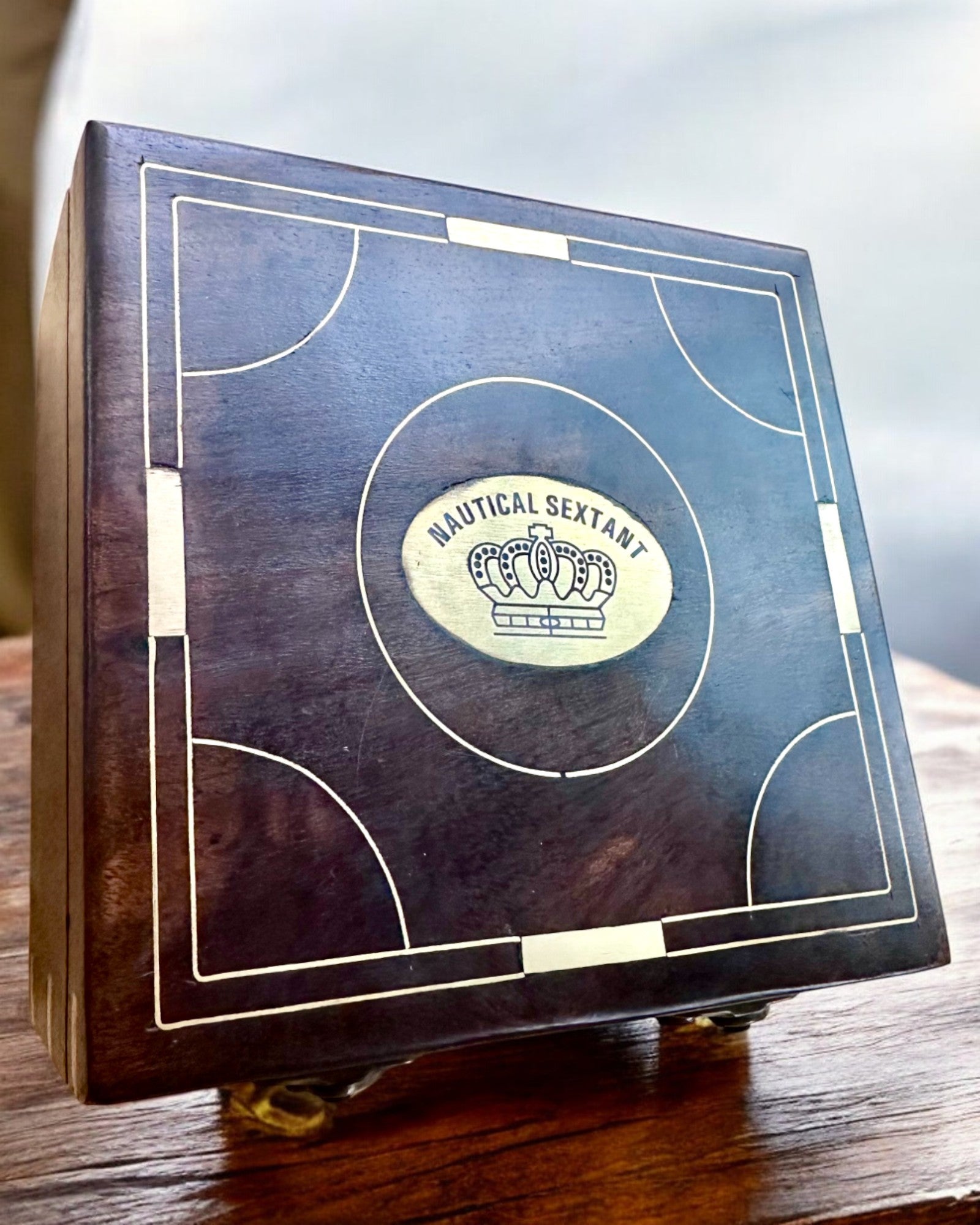 Velká dřevěná krabice na sextant nebo prémiový kompas "Mariner's Legacy" s možností gravírování