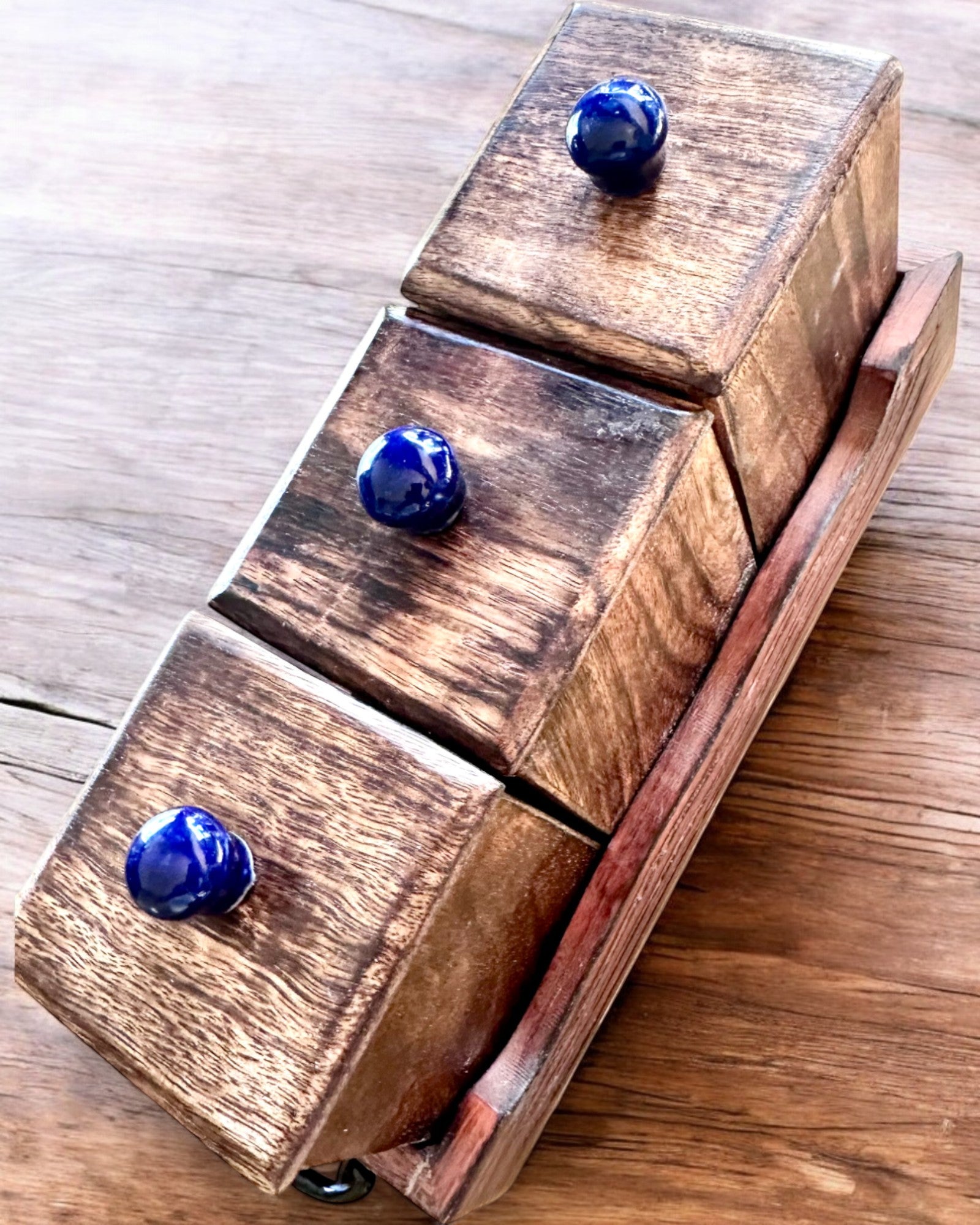 Набір Royal Trio – Чай, Кава, Цукор з дерева Шишам, ручної роботи, з опцією гравіювання на подарунок