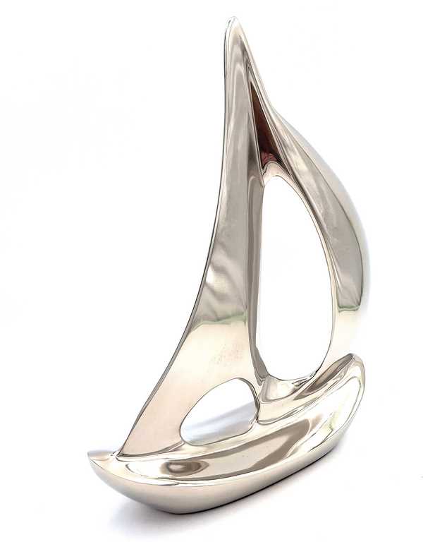 Elegancki metalowy model jachtu 36 cm z możliwością personalizacji grawerem