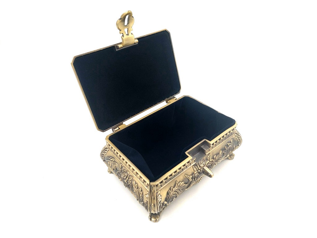 Gold Metal Jewelry Box 21-20L with Personalized Engraving Option