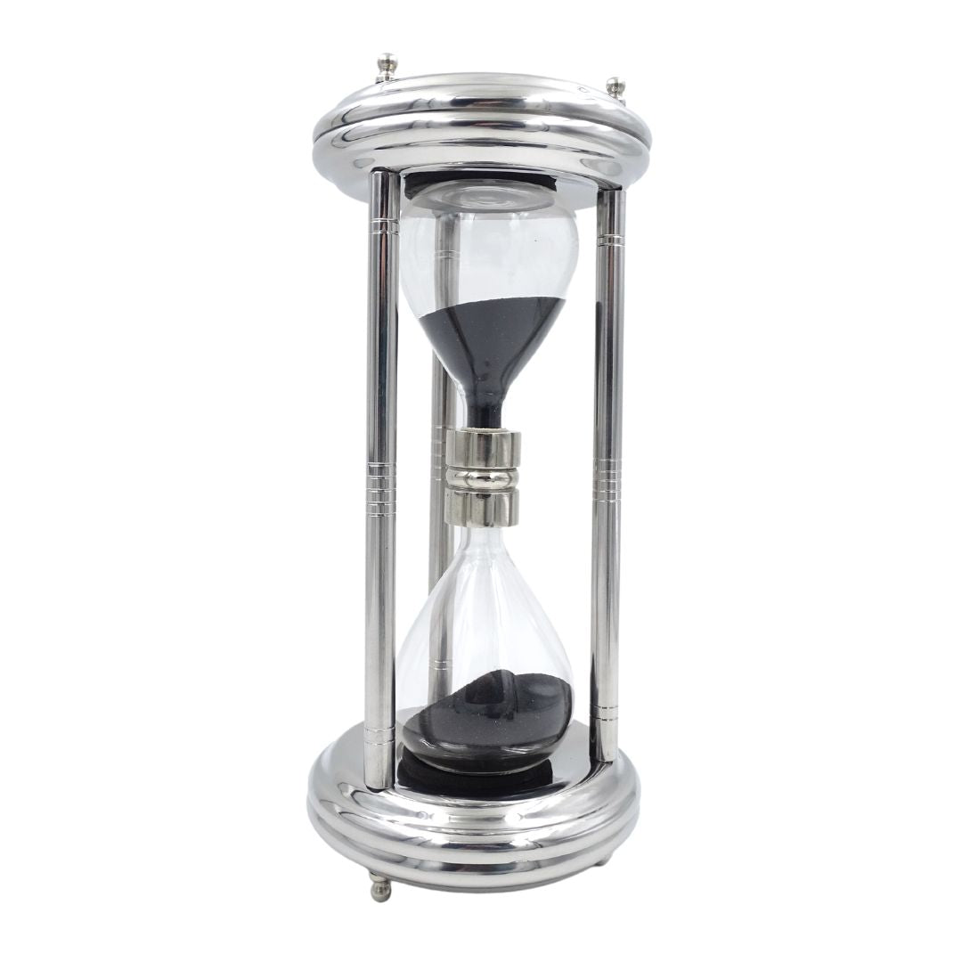 Large Silver Hourglass 10 min with Engraving Option