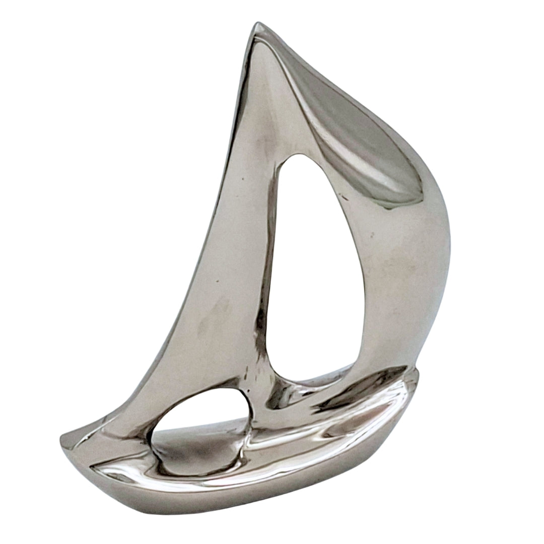 Elegancki Srebrny Jacht Aluminiowy 12,5 cm z Możliwością Graweru