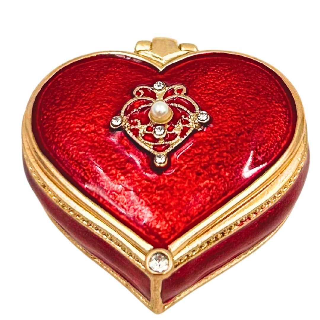 Exclusive Heart-Shaped Jewelry Box with Crystals