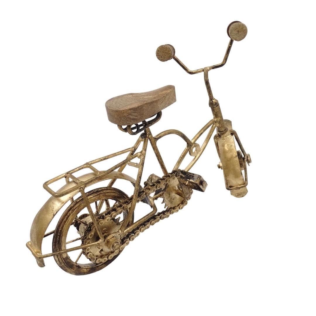 Figurka Starego Roweru z Grawerem - Metalowo-Drewniana Dekoracja o Wymiarach 30 x 20 x 10 cm