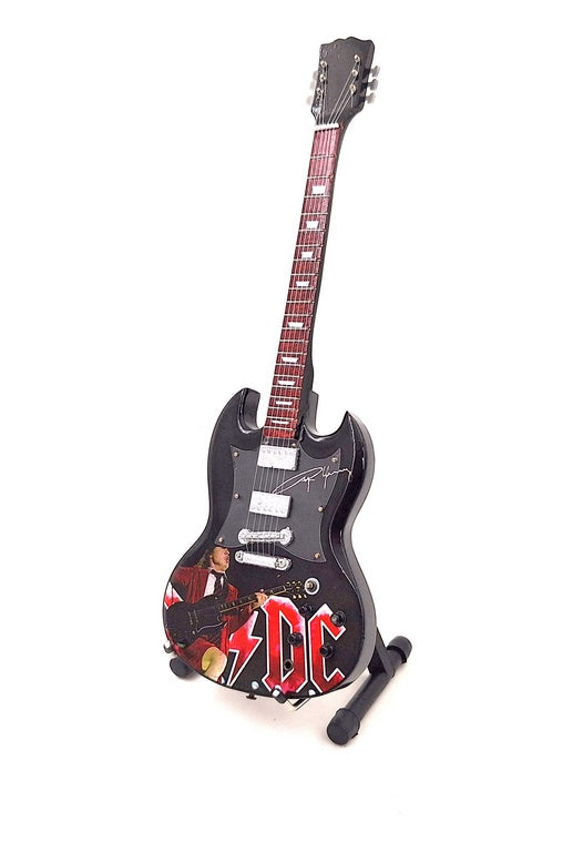 Mini Gitara Angus Young 24,5 cm z Mahoniu z Możliwością Personalizacji Grawerem