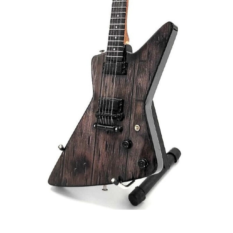 Mini Gitara Metallica James Hetfield MGT-8860 z Grawerem - Mahoniowa Dekoracja 27,5 cm na Prezent dla Fanów Rocka i Kolekcjonerów