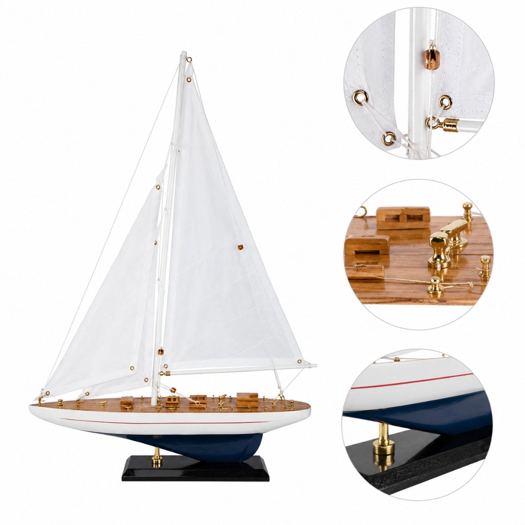 Wooden Model Yacht Enterprise 49 cm with Personalized Engraving
