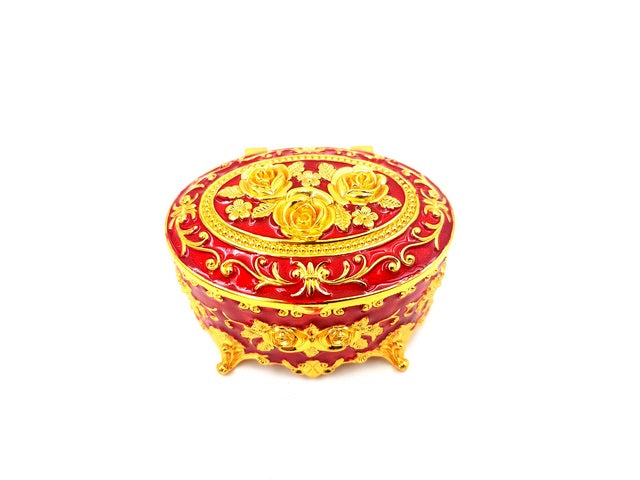 Oval Metal Jewelry Box OVA with Engraving