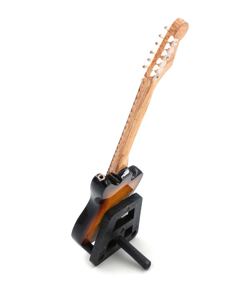 Mini gitara 15cm w stylu Kurta Cobaina z możliwością personalizacji grawerem - brązowa mahoniowa gitara na prezent dla fana grunge’u i Nirvany