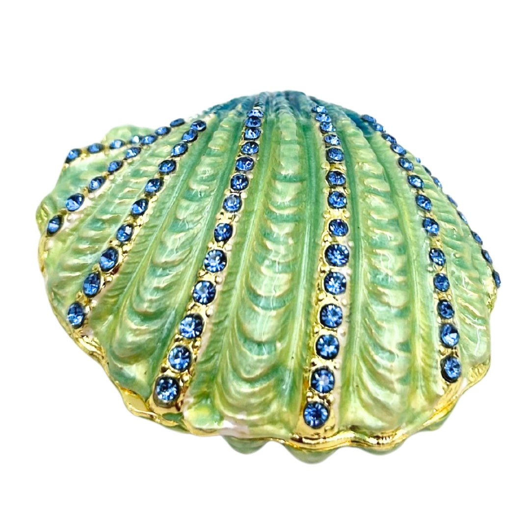 Shell Jewelry Box with Crystals