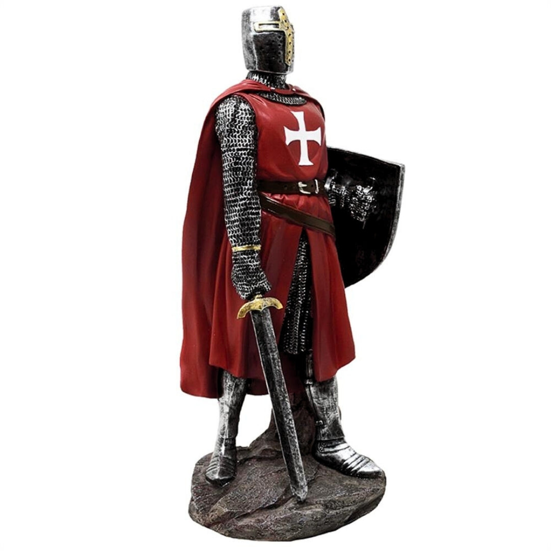 Figurka křižáckého rytíře z polyresinu, 30 cm, s možností personalizace rytinou