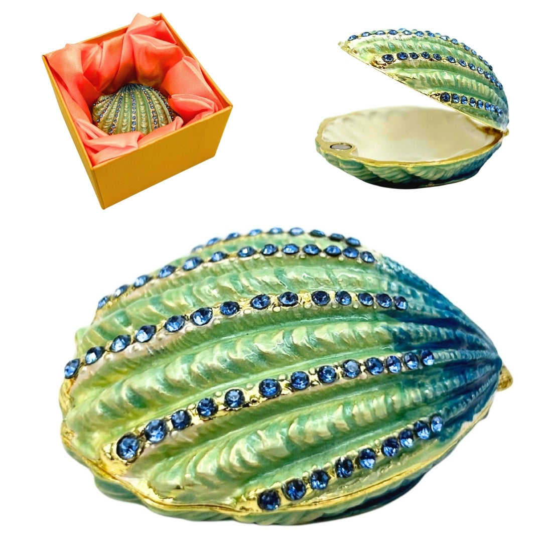 Shell Jewelry Box with Crystals