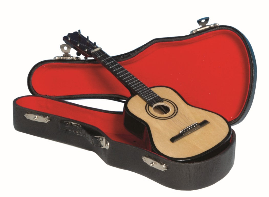 Melodia Music Box Classical Guitar in Black Case with Engraving Option