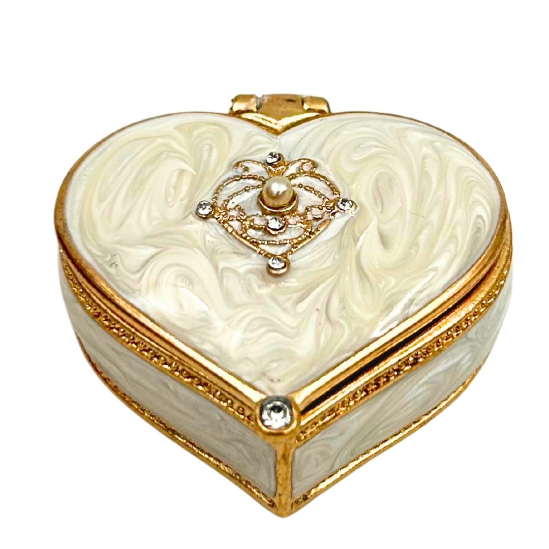 Heart-Shaped Jewelry Box with Crystals
