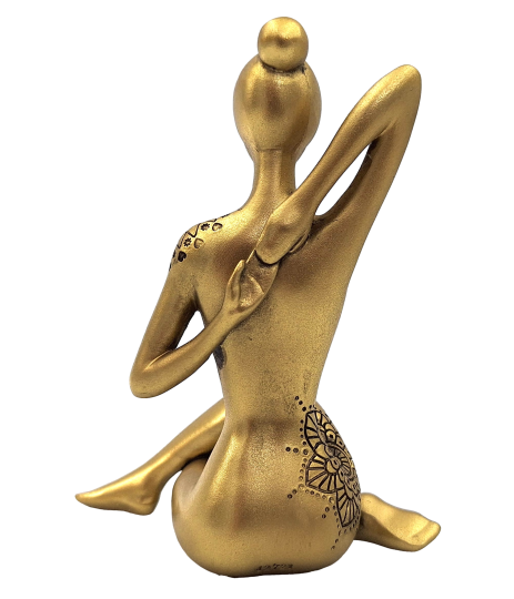 Złota figurka dekoracyjna Yoga z możliwością personalizacji grawerem