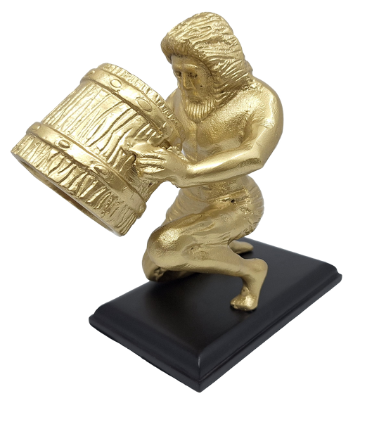 Złota figurka dekoracyjna Wodnik AQU2 z możliwością personalizacji grawerem, idealny prezent na każdą okazję, wysokość 18 cm, elegancki design z aluminium