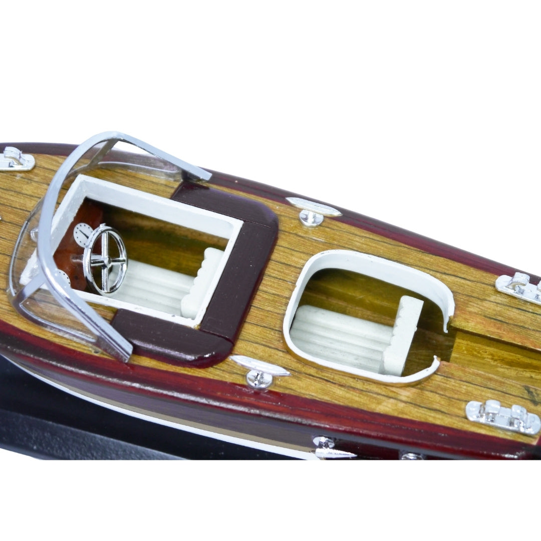Reeva motorboat wooden model 35x11x13 cm
