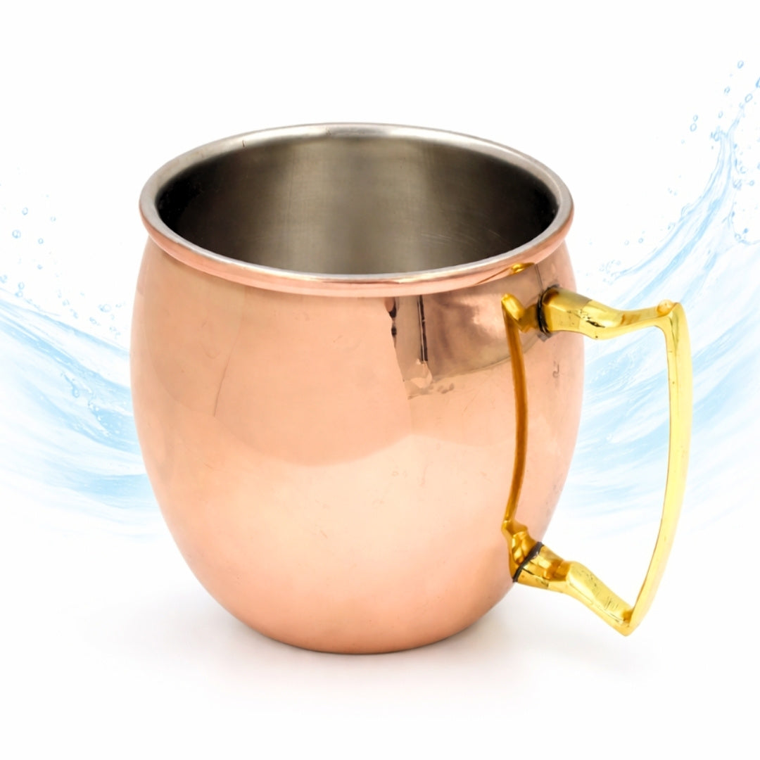 Miedziany Kubek ze Stali Nierdzewnej 304 500ml z Możliwością Personalizacji Grawerem - Idealny na Prezent - Wysokość 13,5 cm, Kolor Miedziany, Model MM7012