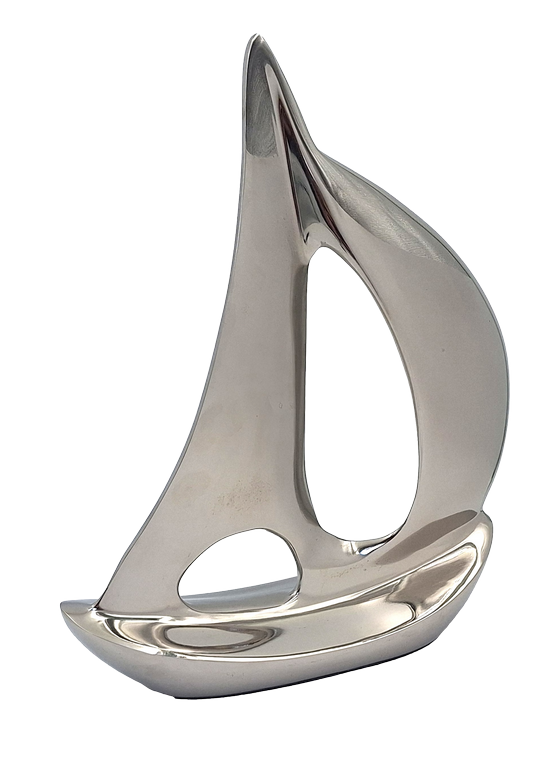 Elegancki metalowy model jachtu 36 cm z możliwością personalizacji grawerem
