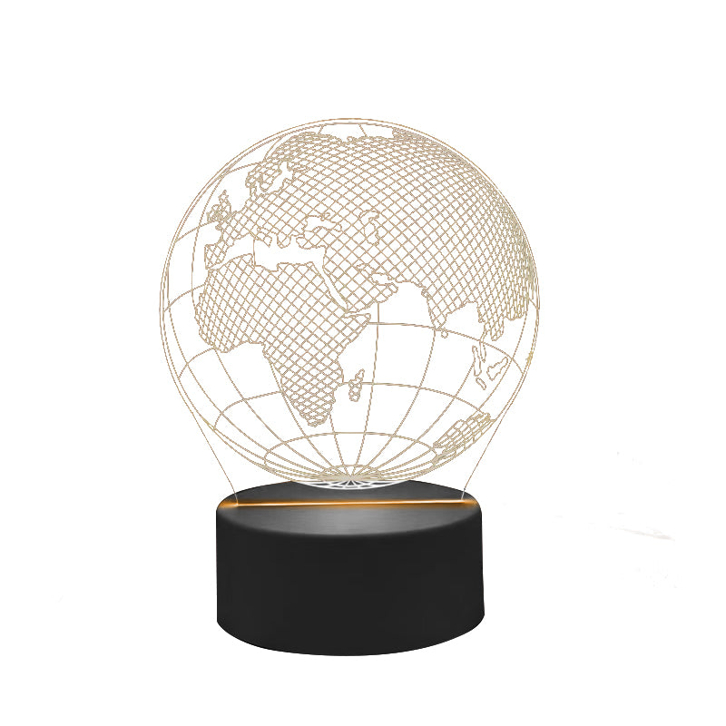 Lampka LED Globus z 7 kolorami światła, możliwość personalizacji grawerem, idealny prezent dla podróżnika, wysokość 17 cm, kabel USB