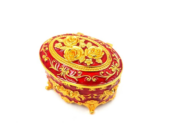 Oval Metal Jewelry Box OVA with Engraving
