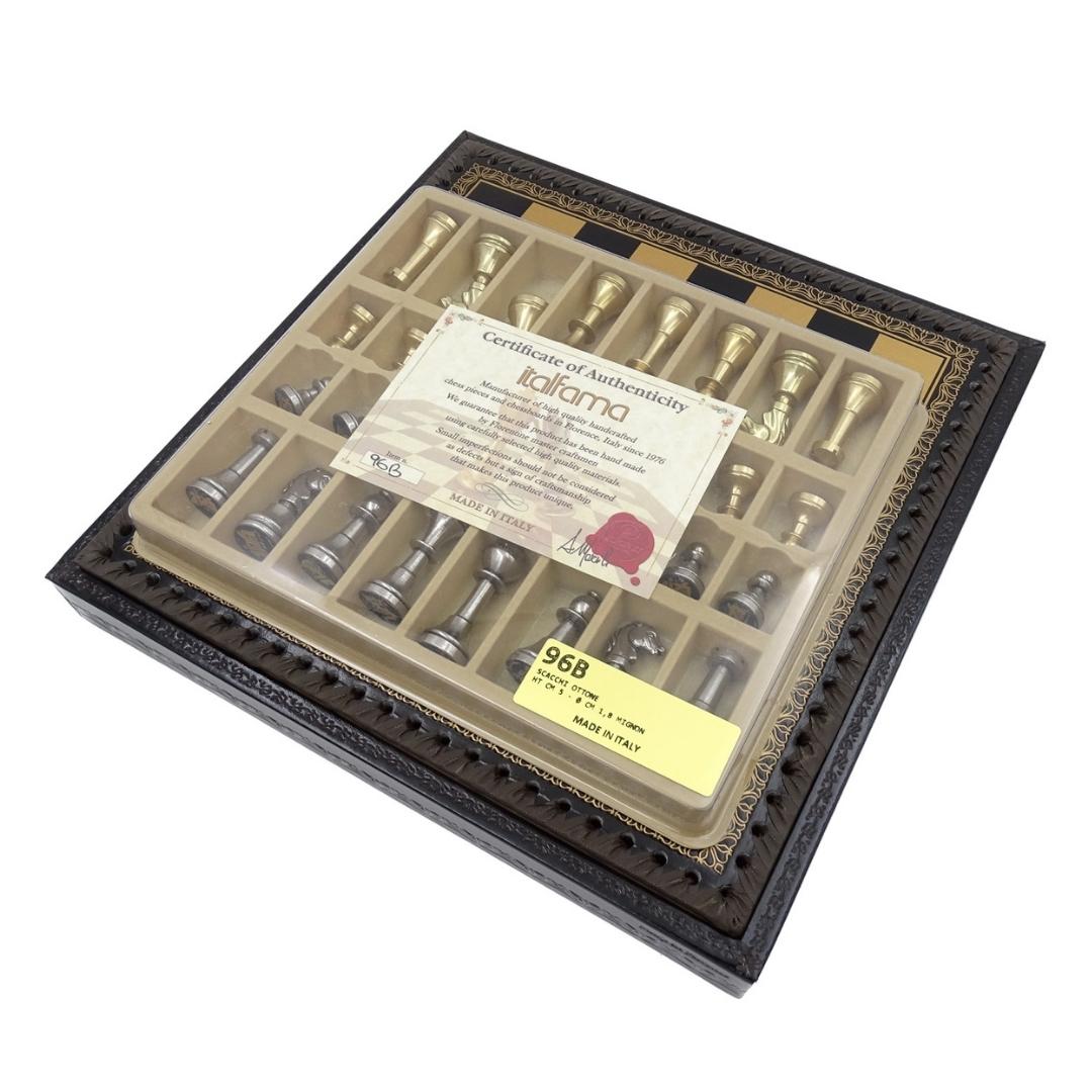 Ekskluzywne Mosiężne Szachy Italfama 28x28 cm z Personalizacją Graweru
