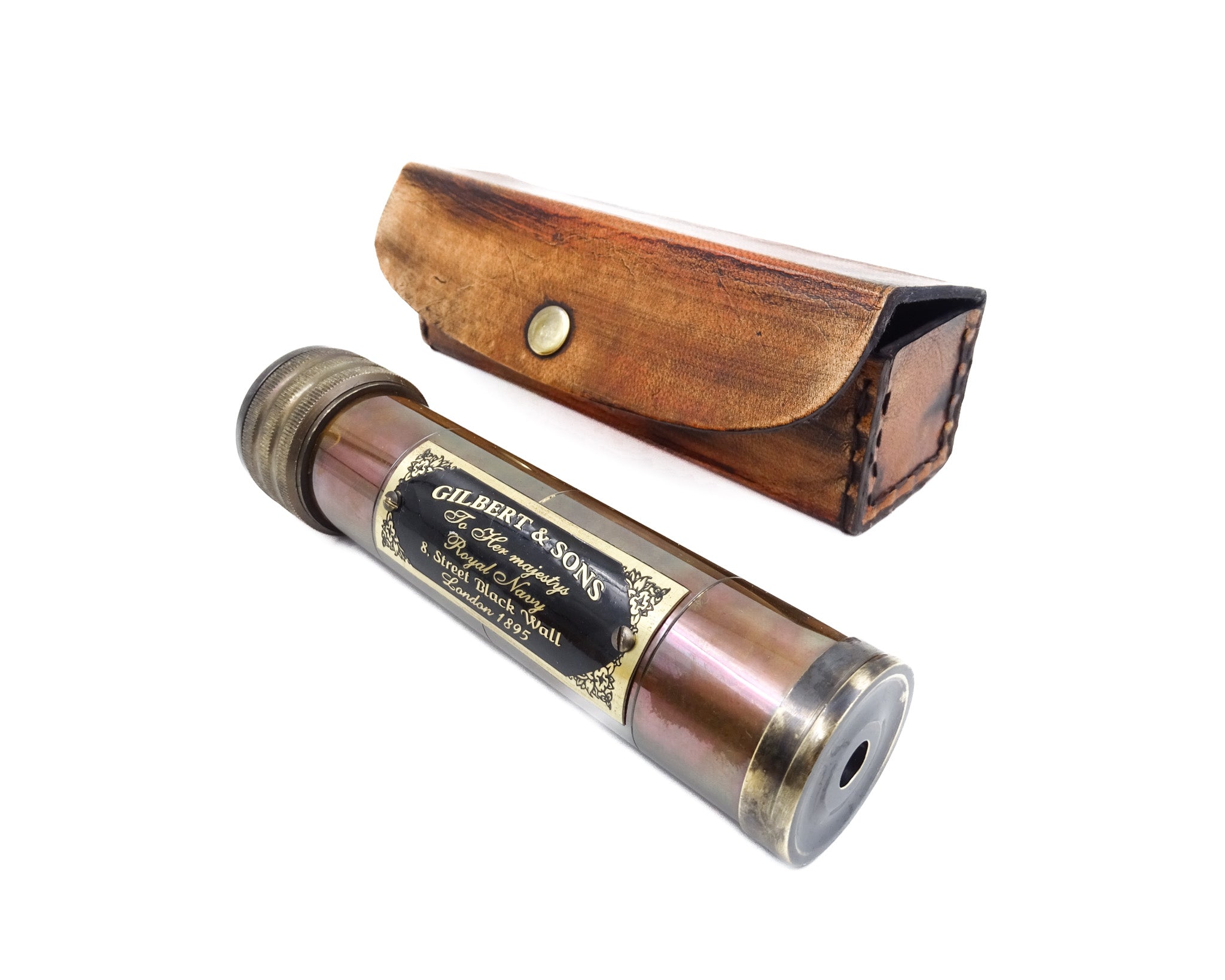 Vintage Kaleidoscope in leather case with customizable engraving