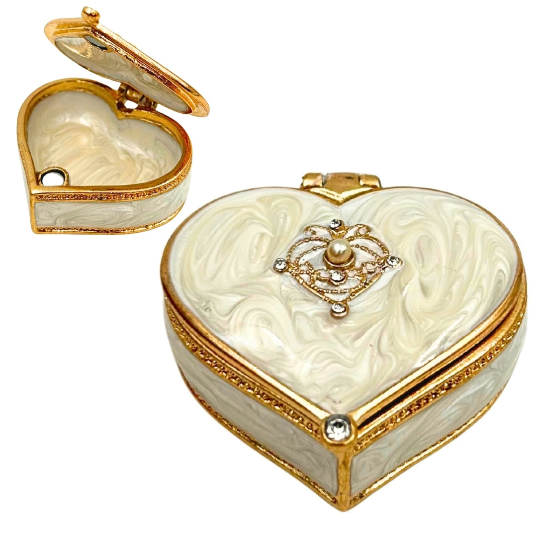 Heart-Shaped Jewelry Box with Crystals