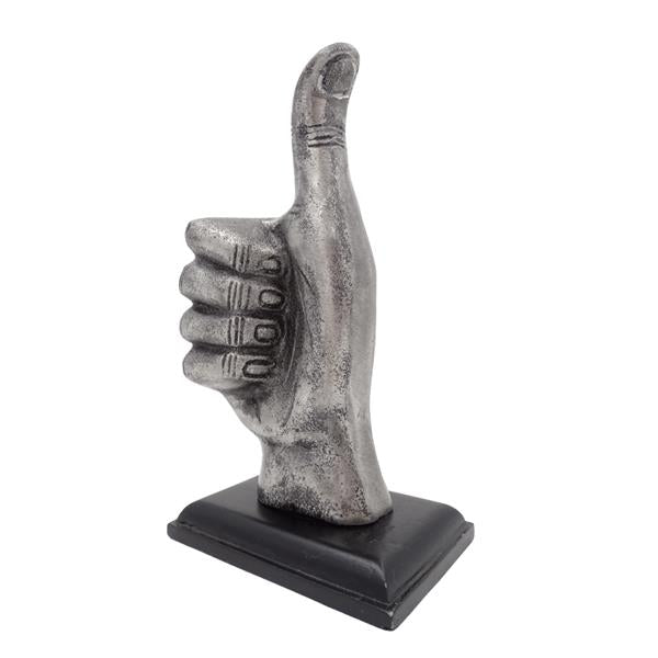 Figurka dekoracyjna kciuk „OK” z aluminium 20 cm z możliwością personalizacji grawerem
