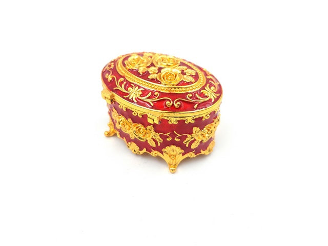 Oval Metal Jewelry Box OVA with Engraving