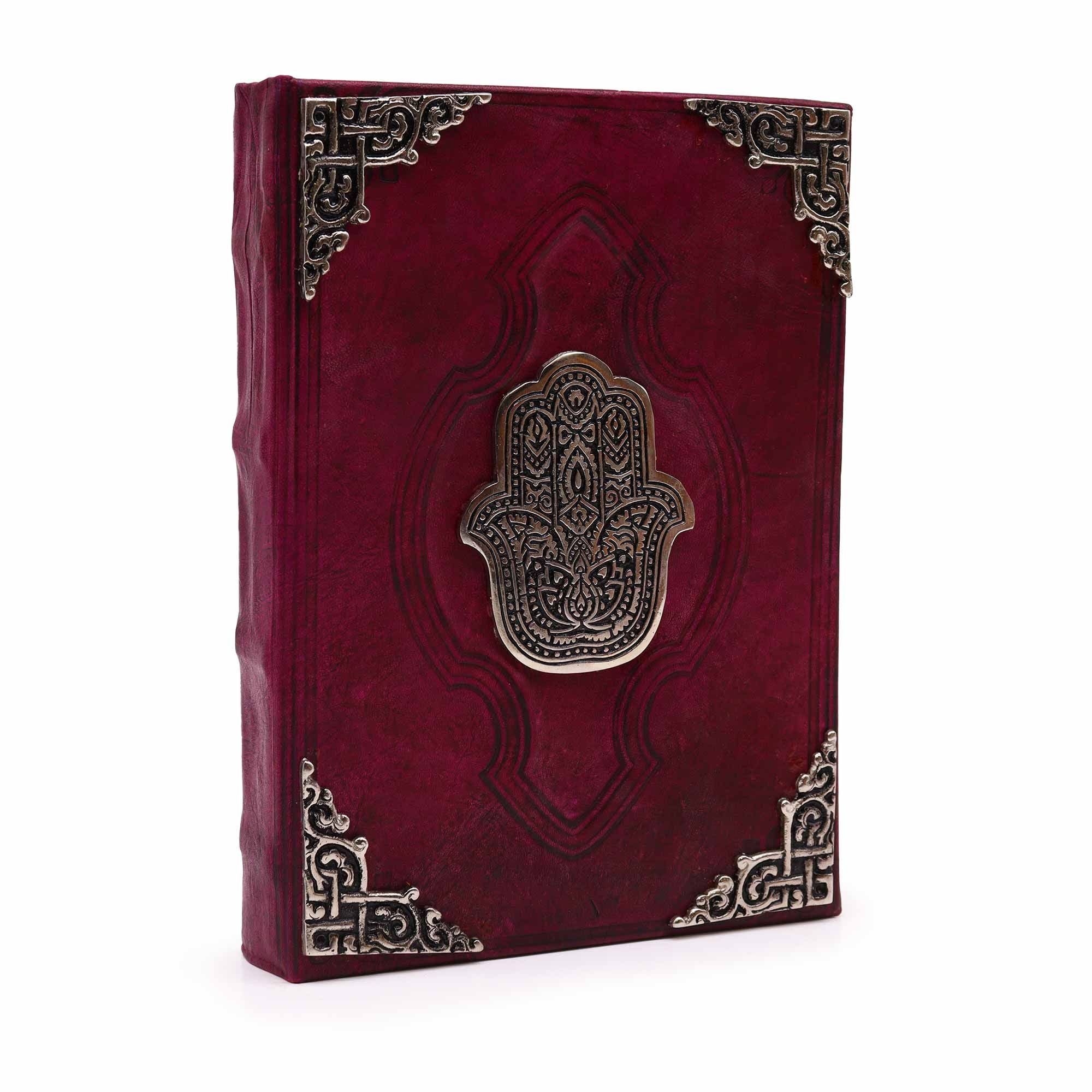 Hefty Red Tan Book with Hamsa Decoration