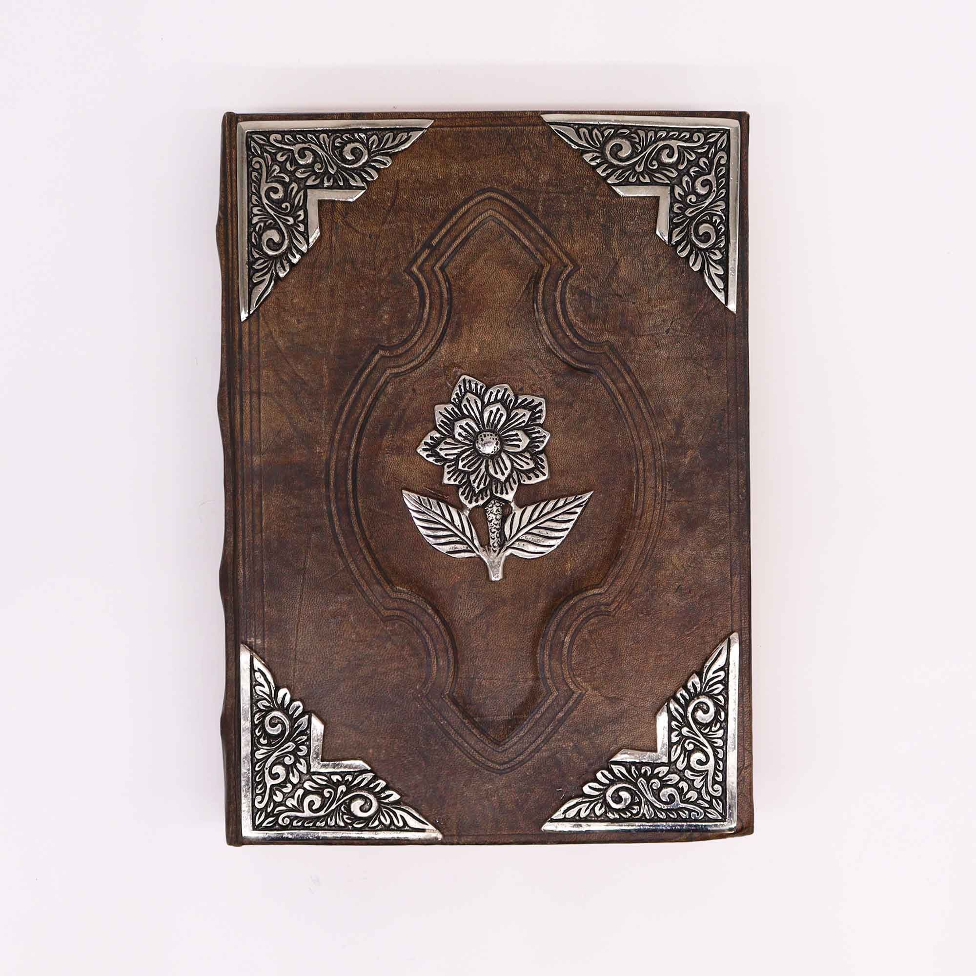 Elegantní zápisník Hefty Brown Tan s motivem Zinc Rose