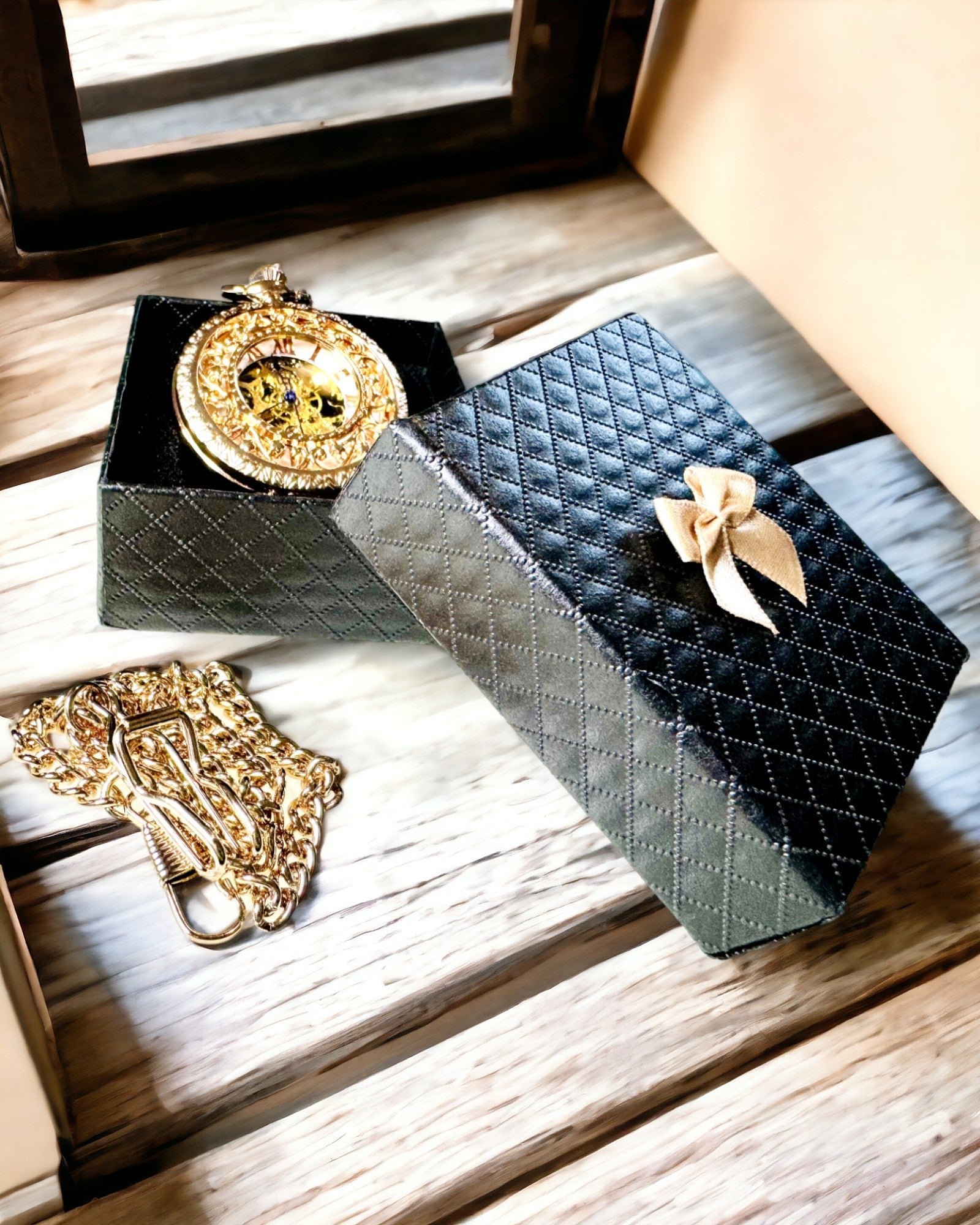 Vintage Style Pocket Watch with Transparent Dial and Skeleton Movement