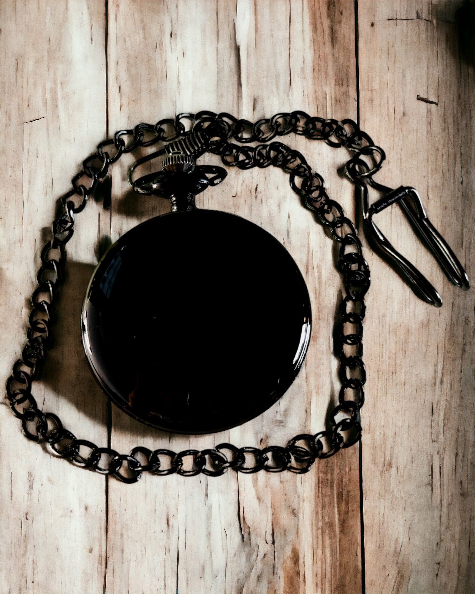 Чорний кишеньковий годинник "Elegancja Czasu" з опцією персоналізації