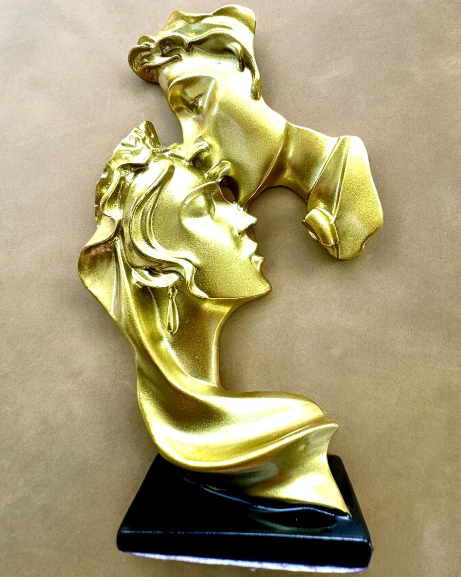 "Elegance in Stone" Figurine, gold color - 13.5 cm height, Decorative with Engraving Option