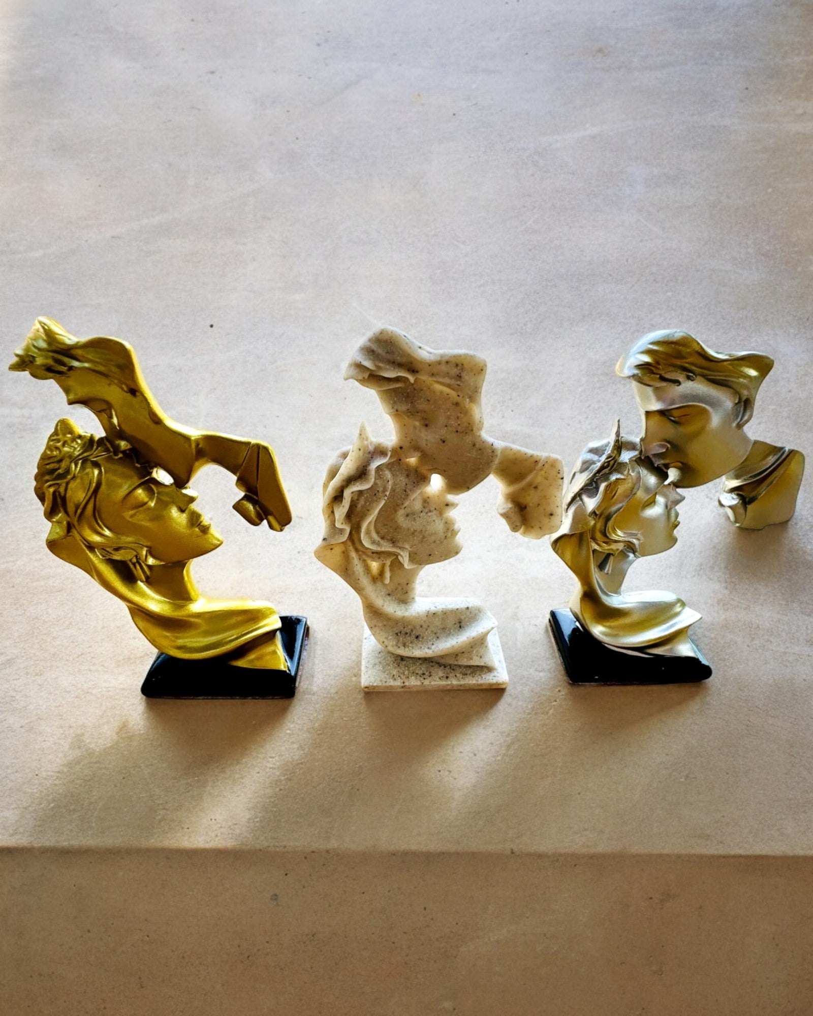 "Elegance in Stone" Figurine, gold color - 13.5 cm height, Decorative with Engraving Option