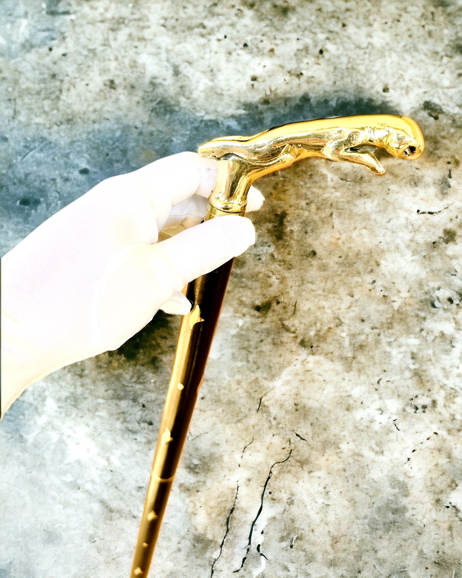 Laska procházková "Jaguar Elegance" z mangového dřeva - možnost personalizace gravírováním