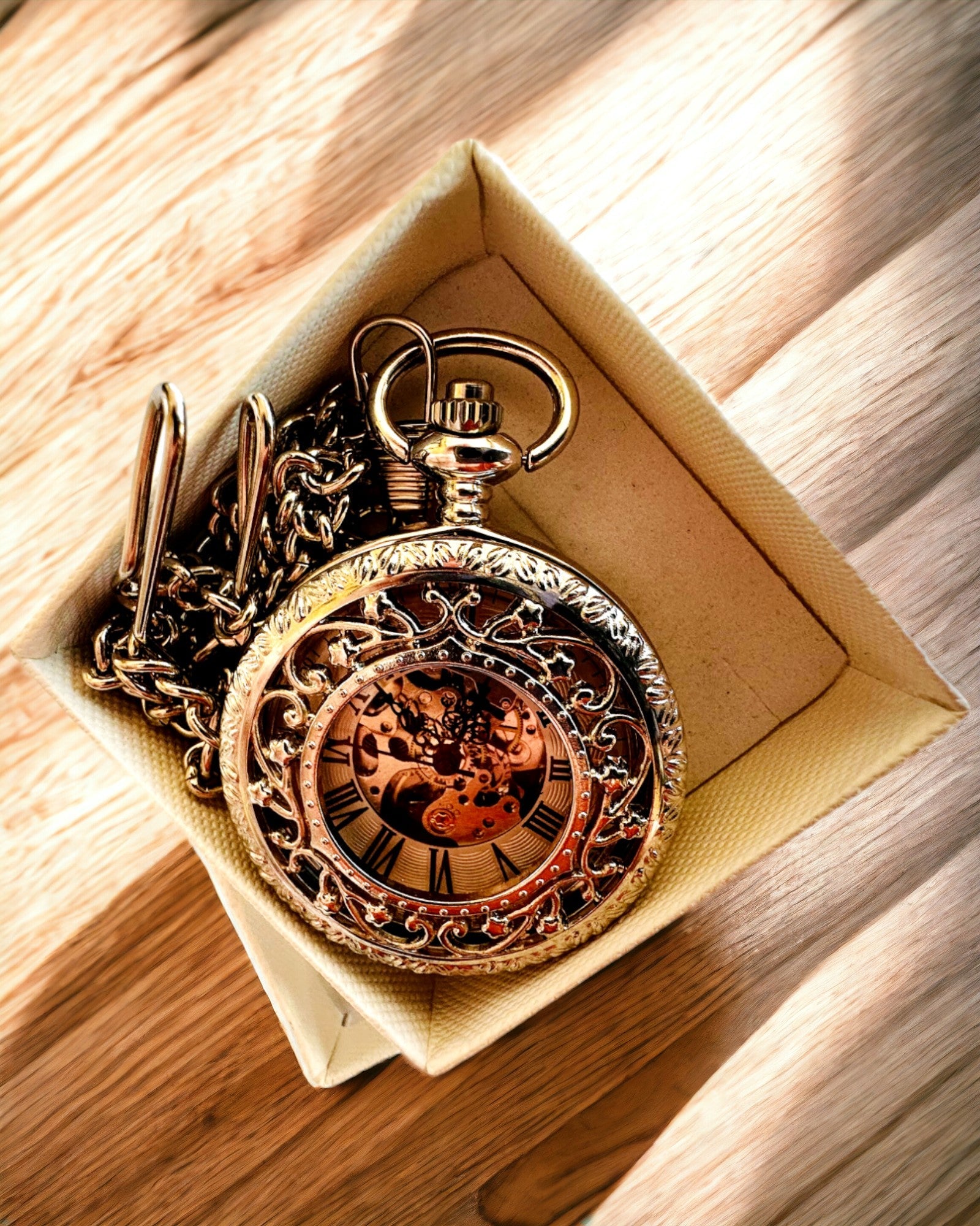 Ceas de buzunar argintiu "Vintage Elegance" cu posibilitatea de personalizare prin gravură